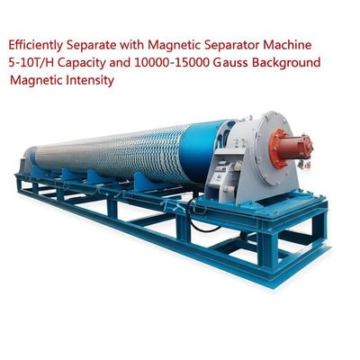 Separación eficiente con una máquina de separación magnética Capacidad de 5-10T/H e intensidad magnética de fondo de 10000-15000 Gauss
