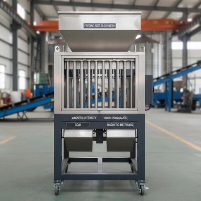 Máquina separadora magnética de tamaño de alimentación 20-325 Mesh con intensidad magnética de fondo de 10000-15000 Gauss para separación de carbón