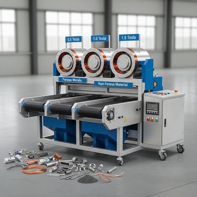 Separador Electromagnético de 0.5 a 1.5 Tesla Sistema Automático para Extracción de Metales Industriales