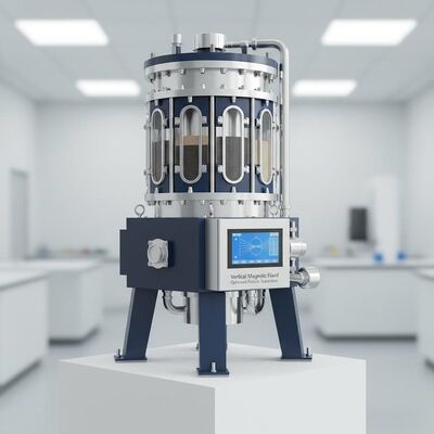 Separador magnético de campo magnético vertical de alto gradiente que ofrece una distribución uniforme del campo magnético optimizado para la separación de partículas