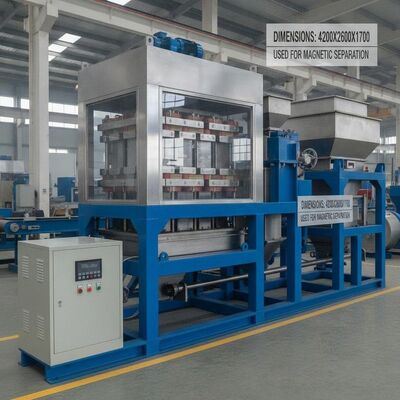 Separación magnética de alto gradiente fácil de mantener, con fuente de alimentación de 50 Hz a 60 Hz y dimensiones 4200X2600X1700