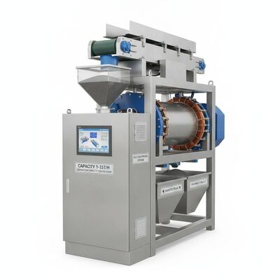 Separación electromagnética de 1 a 15 t/h con sistema controlado por PLC y capacidad de separación de 500 kg/hora