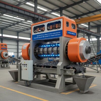 Separación de metales ferrosos de materiales no metálicos Separador electromagnético con método de aislamiento E para aplicaciones industriales