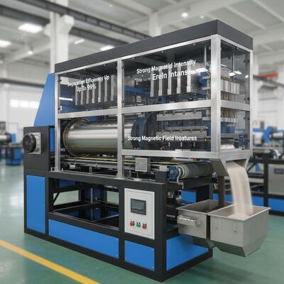 Eficiencia de separación hasta 99 por ciento separador magnético en seco con alta intensidad de campo magnético y características personalizables