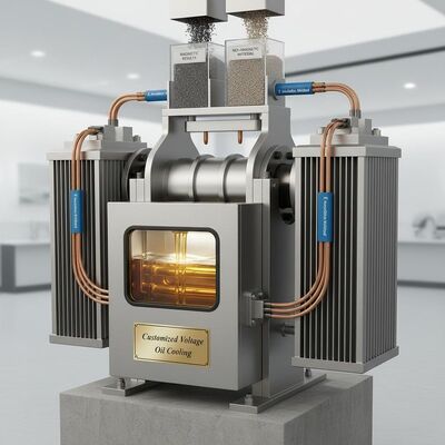 Separador electromagnético de voltaje personalizado diseñado con refrigeración por aceite y método de aislamiento E que proporciona resultados de separación magnética