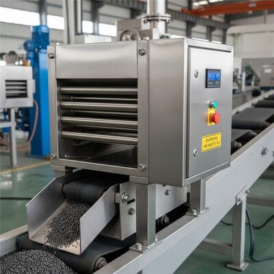 Separador magnético permanente de acero inoxidable que opera a 380V de voltaje, proporcionando eliminación de hierro en entornos industriales